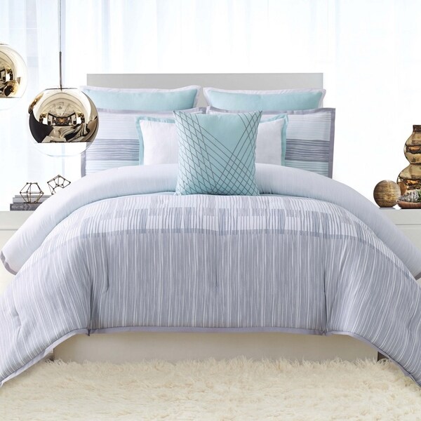 Shop Vince Camuto Kasu Stripe 3 Piece Comforter Set On Sale