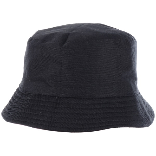 Fashion Packable Reversible Black Printed Fisherman Bucket Sun Hat