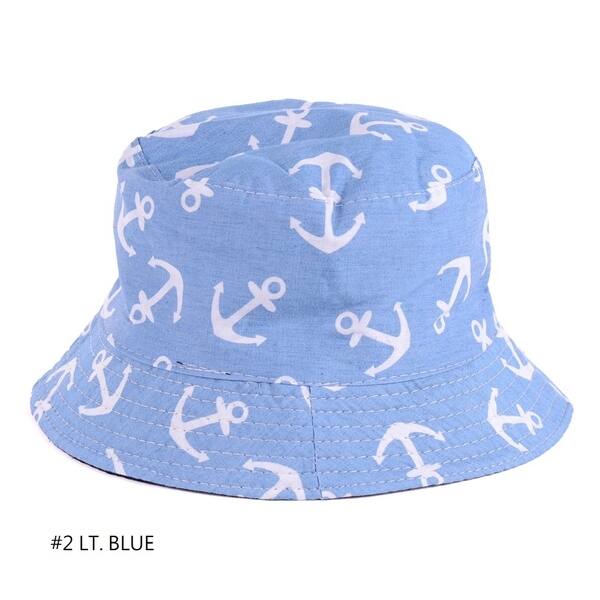 Fashion Packable Reversible Black Printed Fisherman Bucket Sun Hat