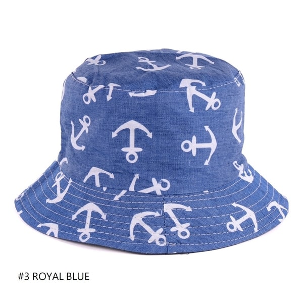 Fashion Packable Reversible Black Printed Fisherman Bucket Sun Hat