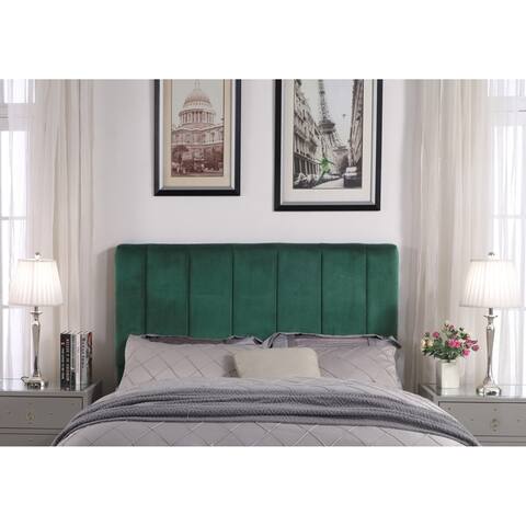 Chic Home Anwar Velvet Upholstered Vertical Striped Headboard