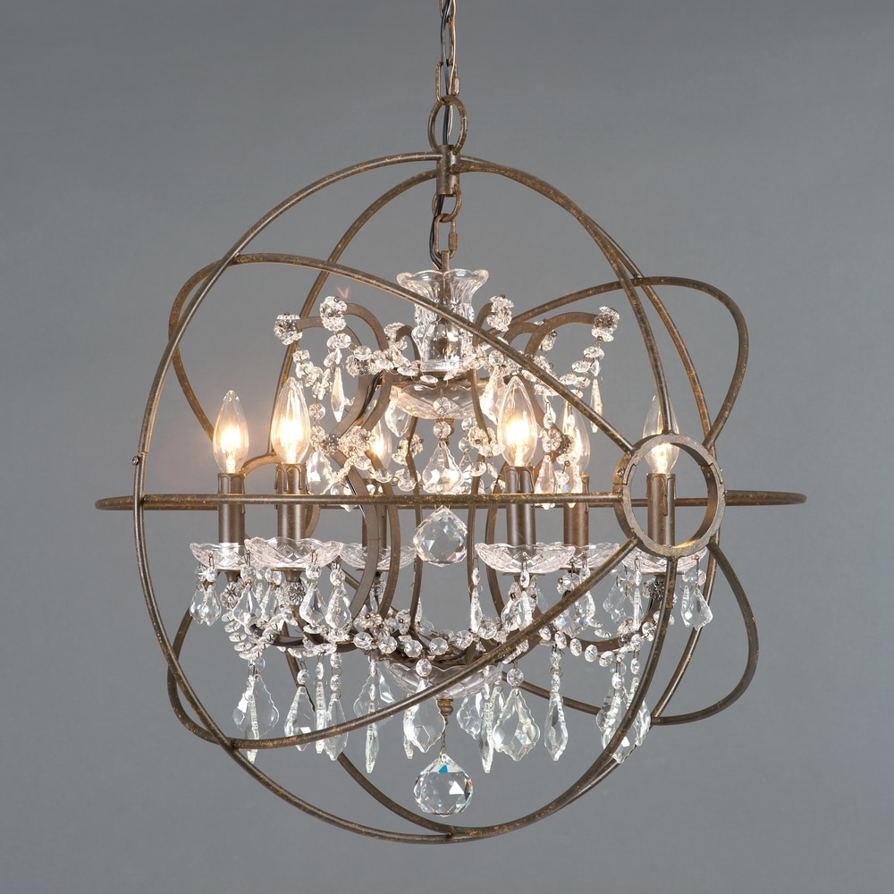 CWI Lighting Amelia 6 Light Chrome Chandelier with Black CWI Lighting Amelia 6 Light Chrome Chandelier with Black