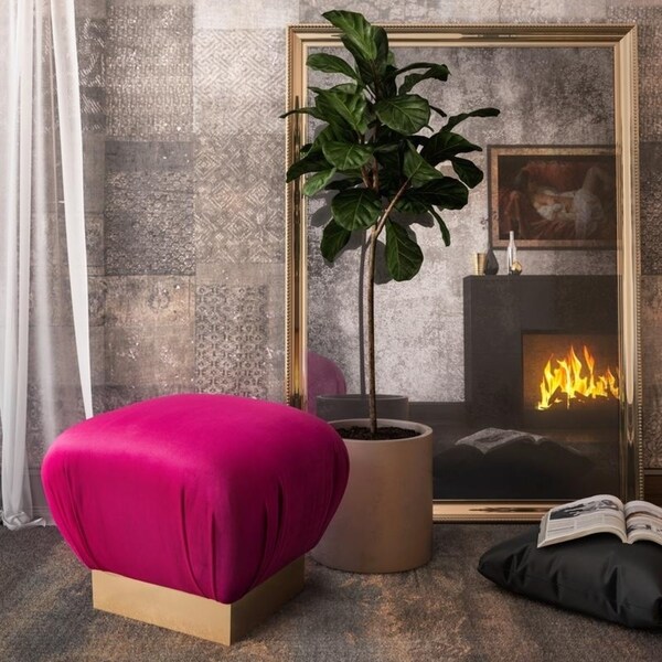 Lotus Hot Pink Ottoman Free Shipping Today Lotus Hot Pink Ottoman