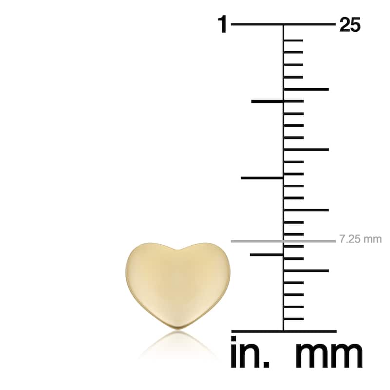 Fremada 14k Gold Heart Stud Earrings (yellow or rose)