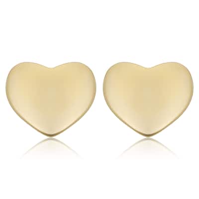 Fremada 14k Gold Heart Stud Earrings (yellow or rose)