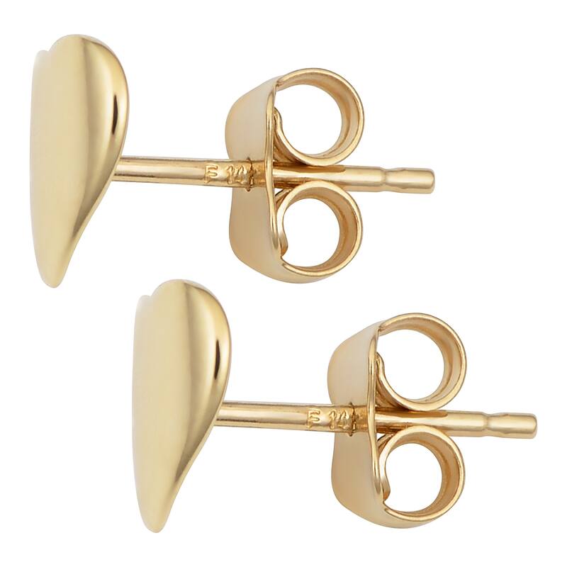 Fremada 14k Gold Heart Stud Earrings (yellow or rose)