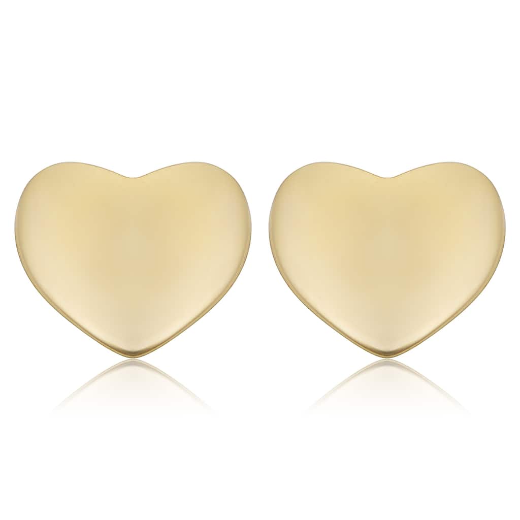Fremada 14k Gold Heart Stud Earrings (yellow or rose)