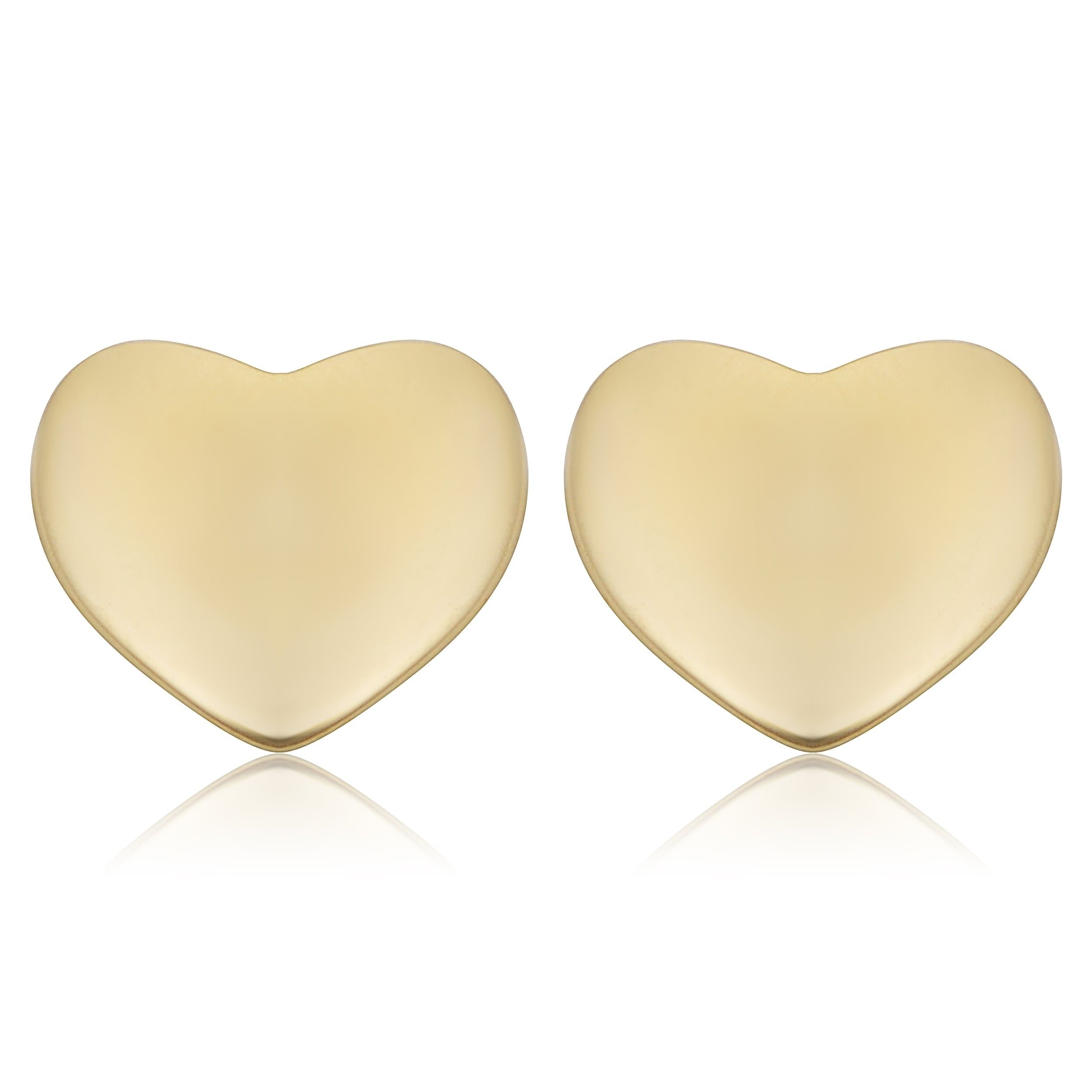 Fremada 14k Gold Heart Stud Earrings (yellow or rose)