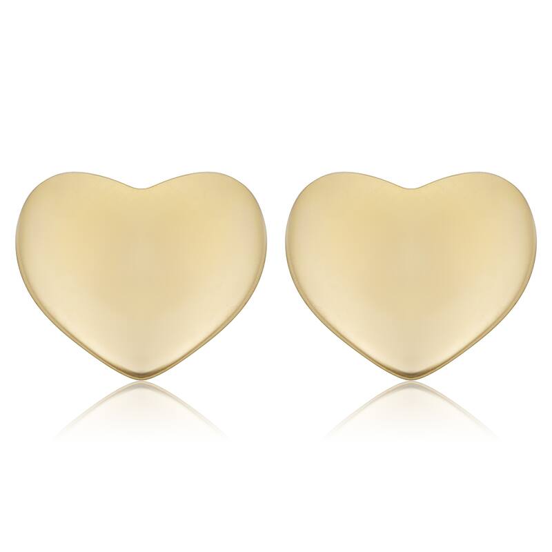Fremada 14k Gold Heart Stud Earrings (yellow or rose)