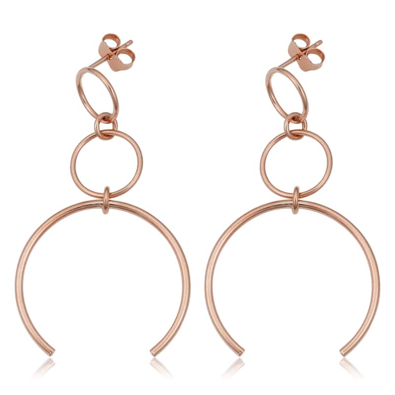 Fremada 14k Gold Graduated Circle Drop Earrings (yellow gold or rose gold)