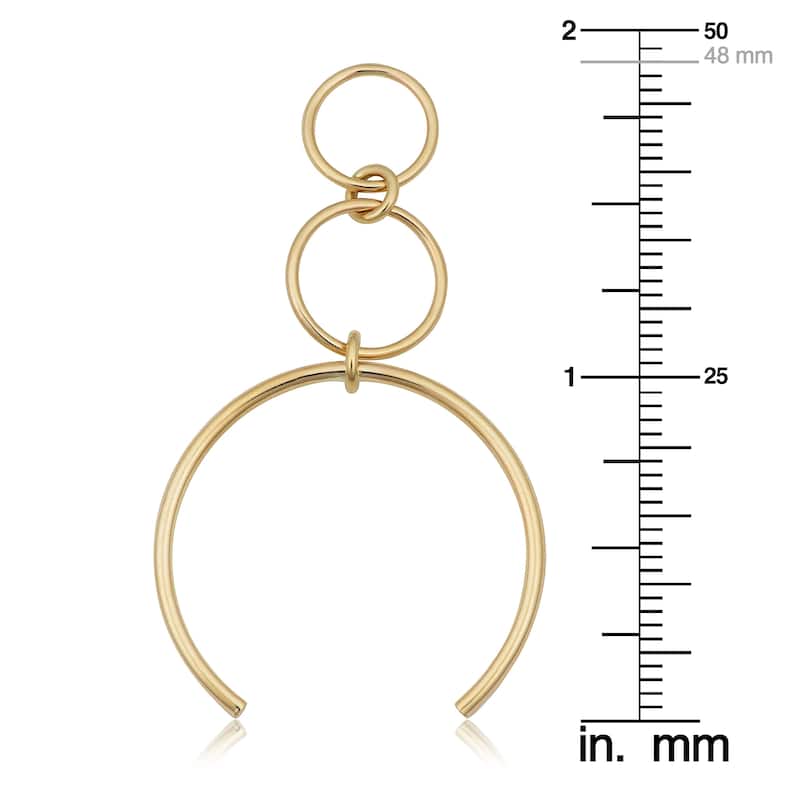 Fremada 14k Gold Graduated Circle Drop Earrings (yellow gold or rose gold)