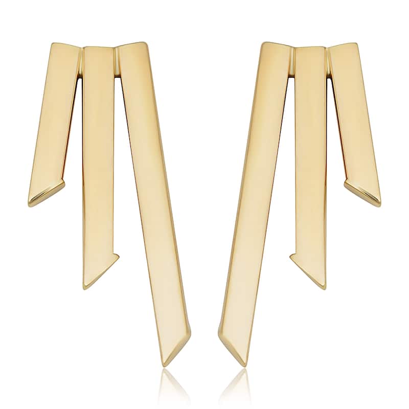 Fremada 14k Gold Graduated Triple Bar Earrings (yellow gold or rose gold)