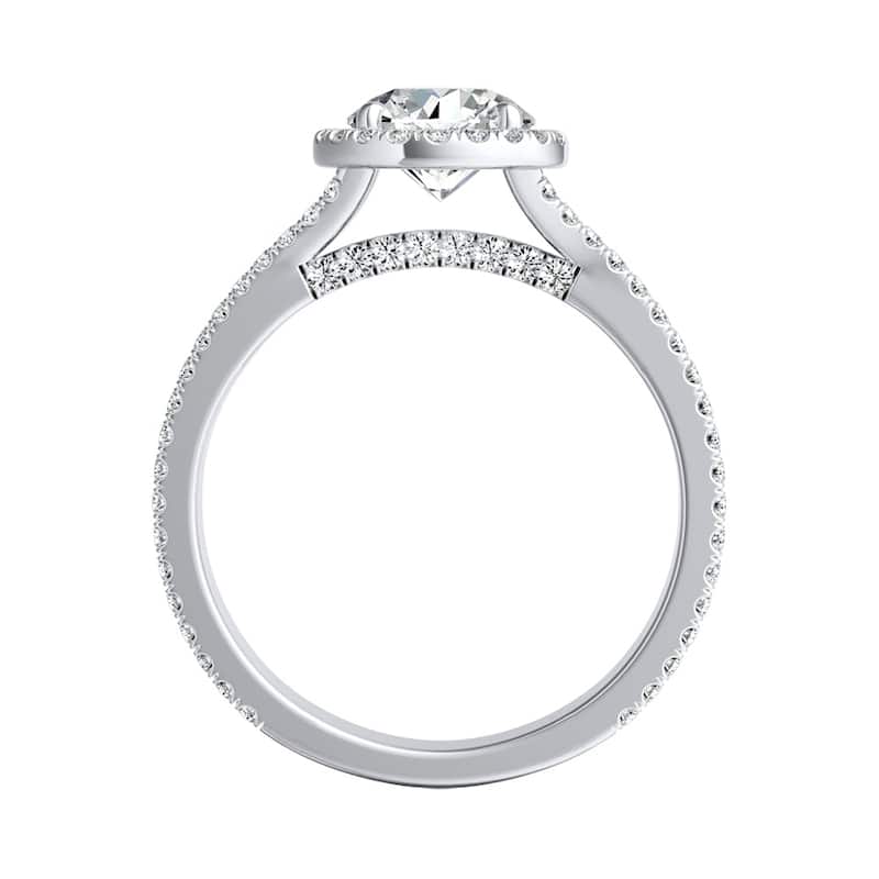Auriya 14k Gold 1/2ct Moissanite and 5/8ctw Halo Diamond Engagement Ring