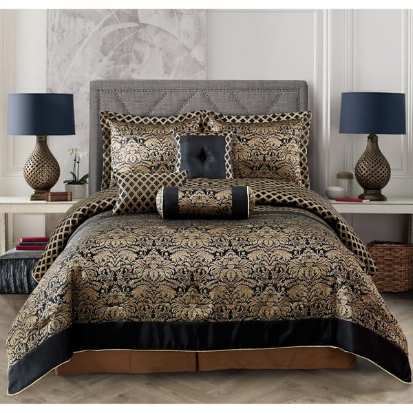 Shop Everrouge Lyon Luxury Jacquard 7 Pcs King Size Comforter Set