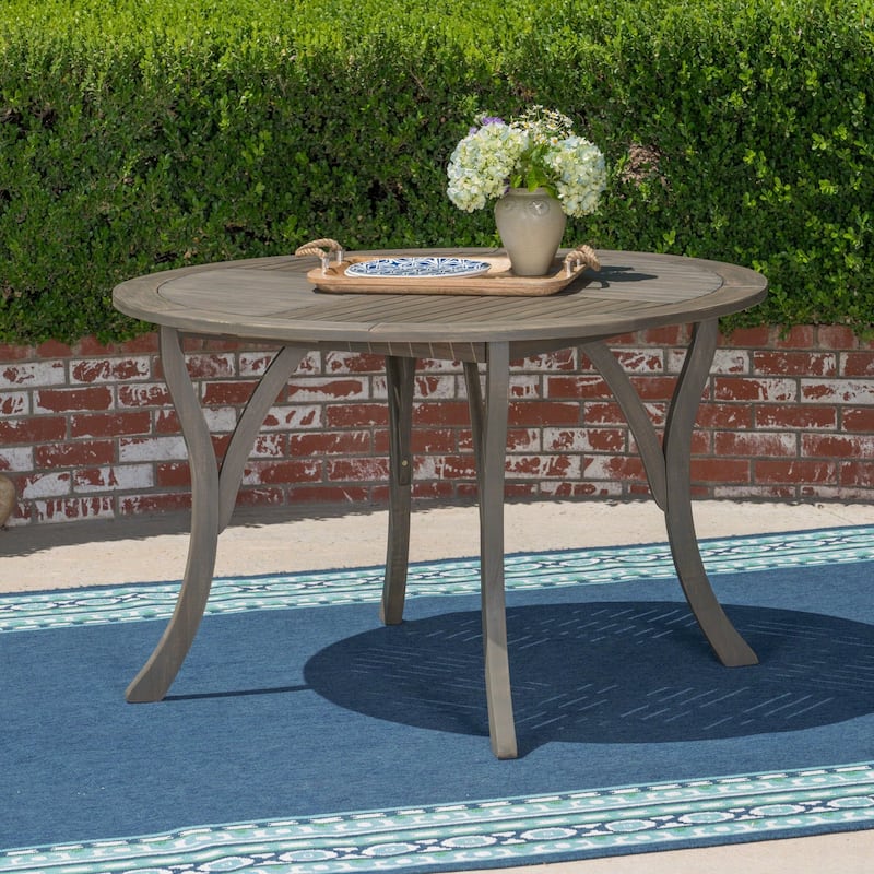 Hermosa Outdoor 47" Round Dining Table by Christopher Knight Home - 30"H x 47.25"W x 47.25"D - Grey