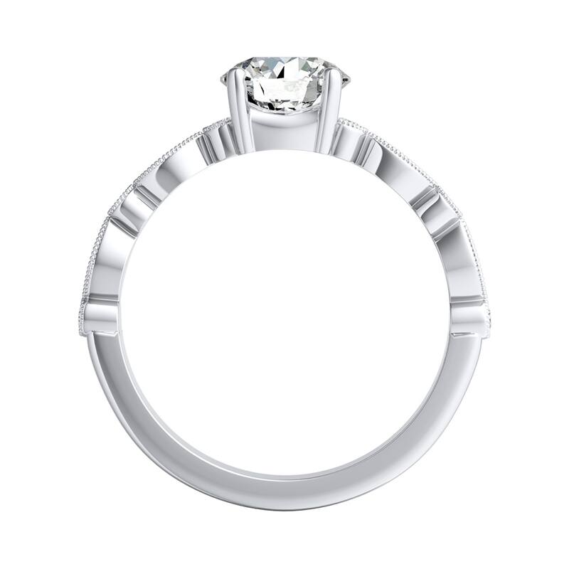 Auriya 14k Gold Vintage 3ct Round Moissanite Engagement Ring