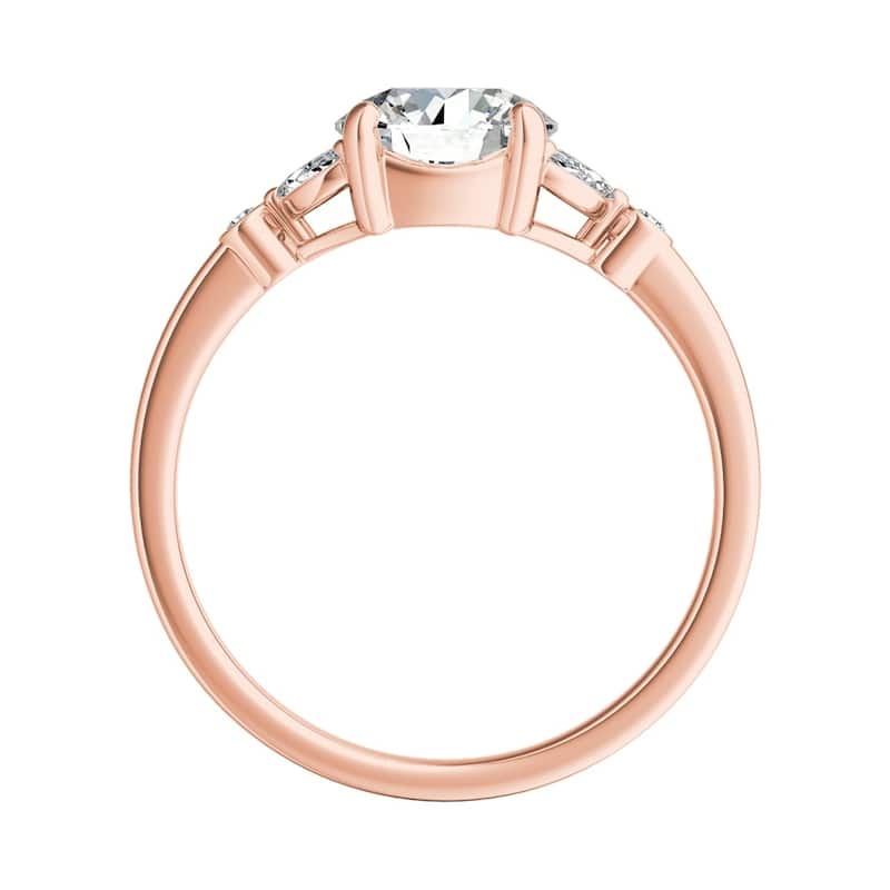 Auriya 14k Gold Vintage 3/4ct Moissanite and Floral Diamond Engagement Ring 1/4ctw