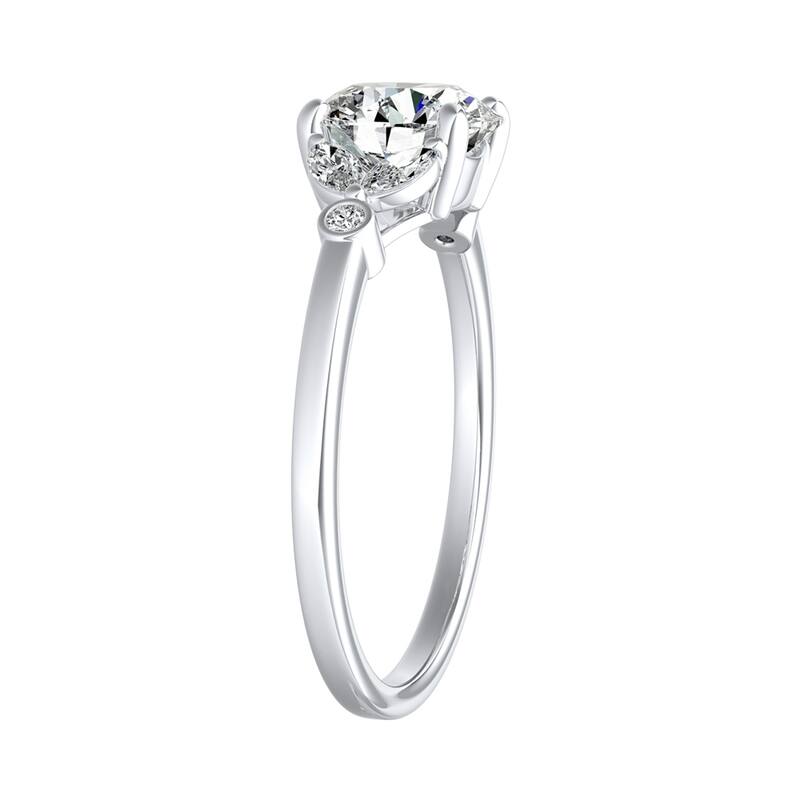 Auriya 14k Gold Vintage 3ct Moissanite and Floral Diamond Engagement Ring 1/4ctw