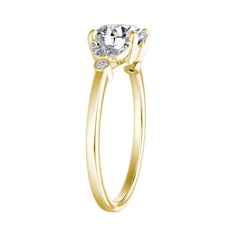 Auriya 14k Gold Vintage 2 1/2ct Moissanite and Floral Diamond Engagement Ring 1/4ctw