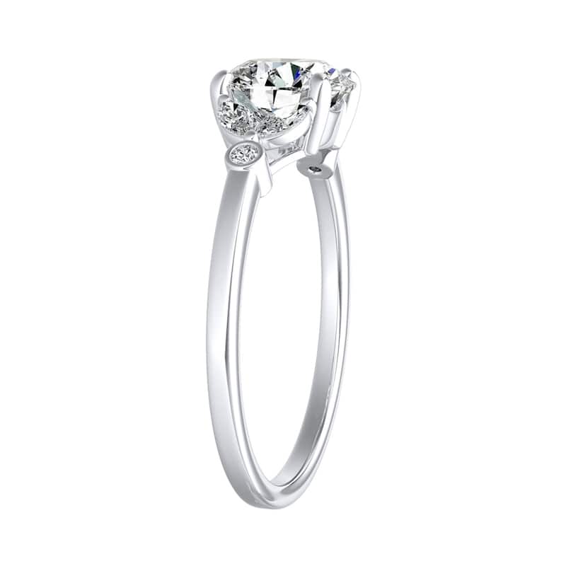 Auriya 14k Gold Vintage 2 1/2ct Moissanite and Floral Diamond Engagement Ring 1/4ctw