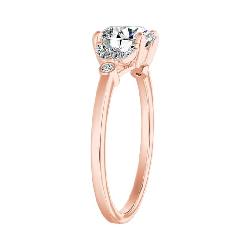 Auriya 14k Gold Vintage 2 1/2ct Moissanite and Floral Diamond Engagement Ring 1/4ctw