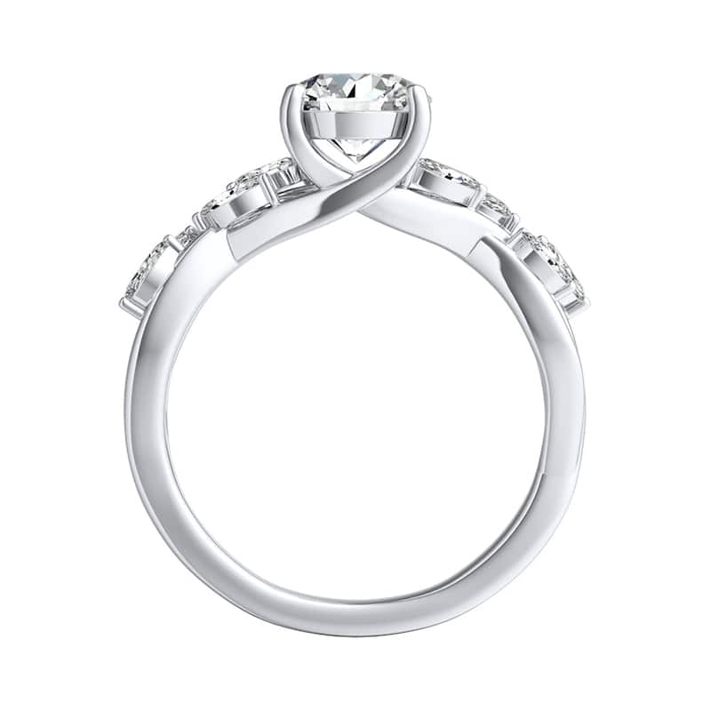Auriya 14k Gold Vintage Floral 2 1/2ct Moissanite and 1/3ctw Marquise Diamond Engagement Ring