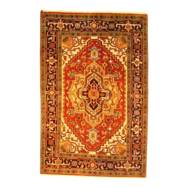 Pasargad NY Handmade Fine Serapi Red Wool Rug