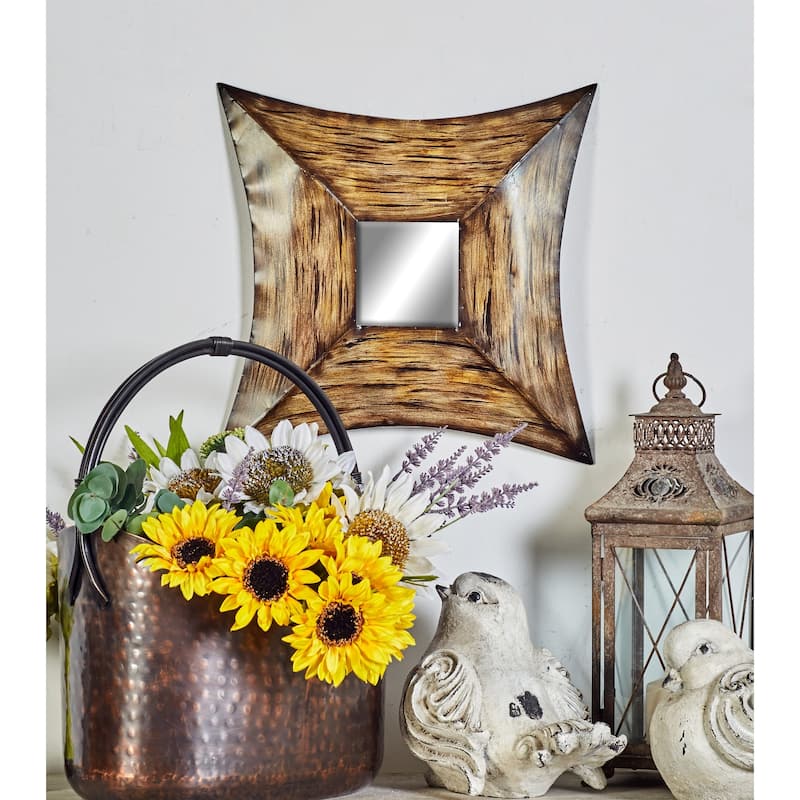 Multi Metal Rustic Wall Mirror Set of 4 16 x 16 x 1 - 16 X 16