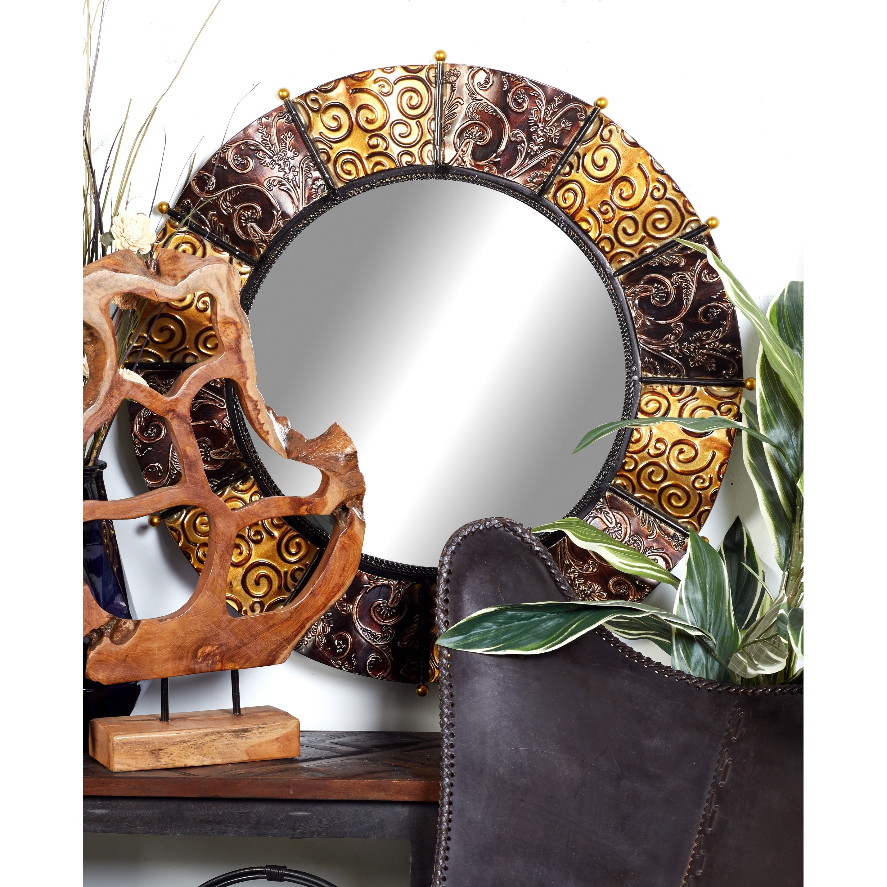 The Curated Nomad Lotta Decorative Metal Mirror 21533313