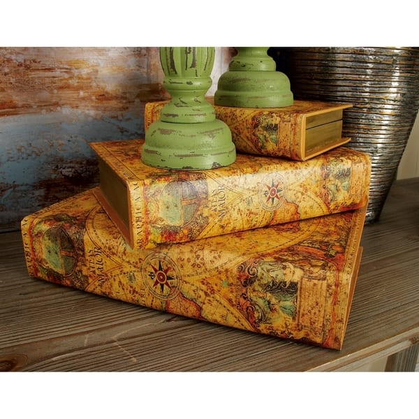 slide 1 of 15, Brown MDF Traditional Box (Set of 3)