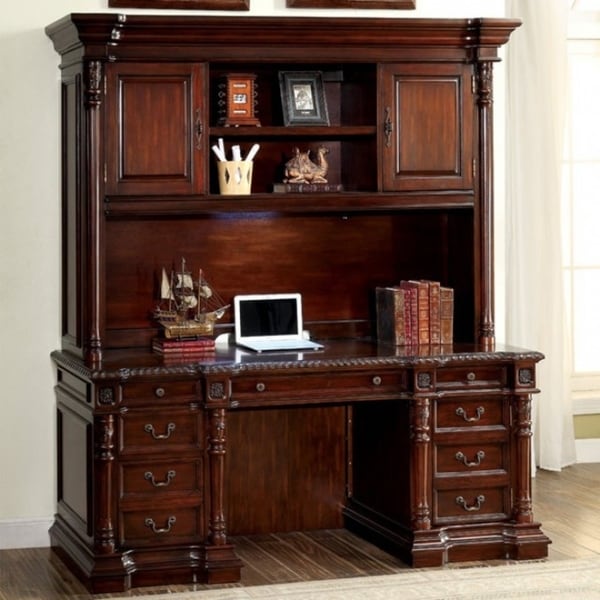 Multistorage Traditional Desk Hutch Cherry Brown On Multistorage Traditional Desk Hutch Cherry Brown