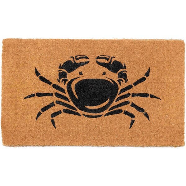 Handmade Happy Crab Shack Extra Thick Durable Doormat - 18" x 30" (India)