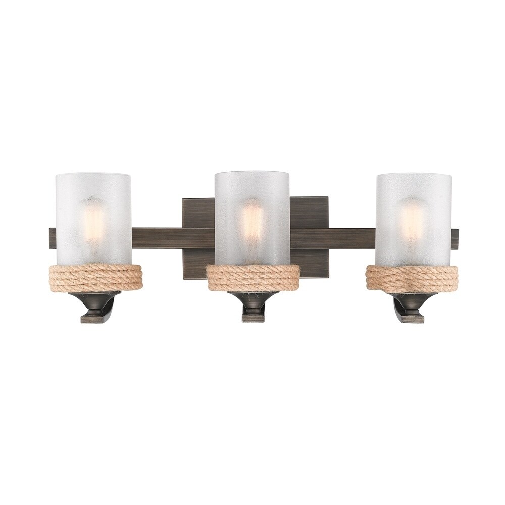 3 Light Vaxcel Jamestown Bathroom Vanity Parisian Bronze Wall Fixture W0018 
