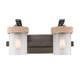 preview thumbnail 3 of 3, Chatham 2-Light Bath Vanity in Gunmetal Bronze with Clear Sandblasted Glass