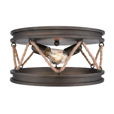 Chatham 2-Light Flush Mount in Gunmetal Bronze
