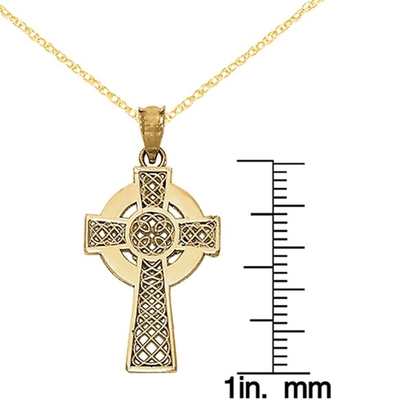 14 karat gold celtic cross
