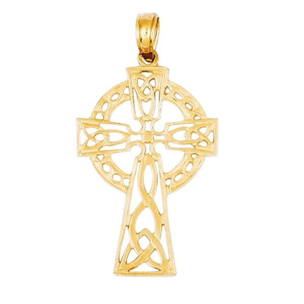 14 karat gold celtic cross