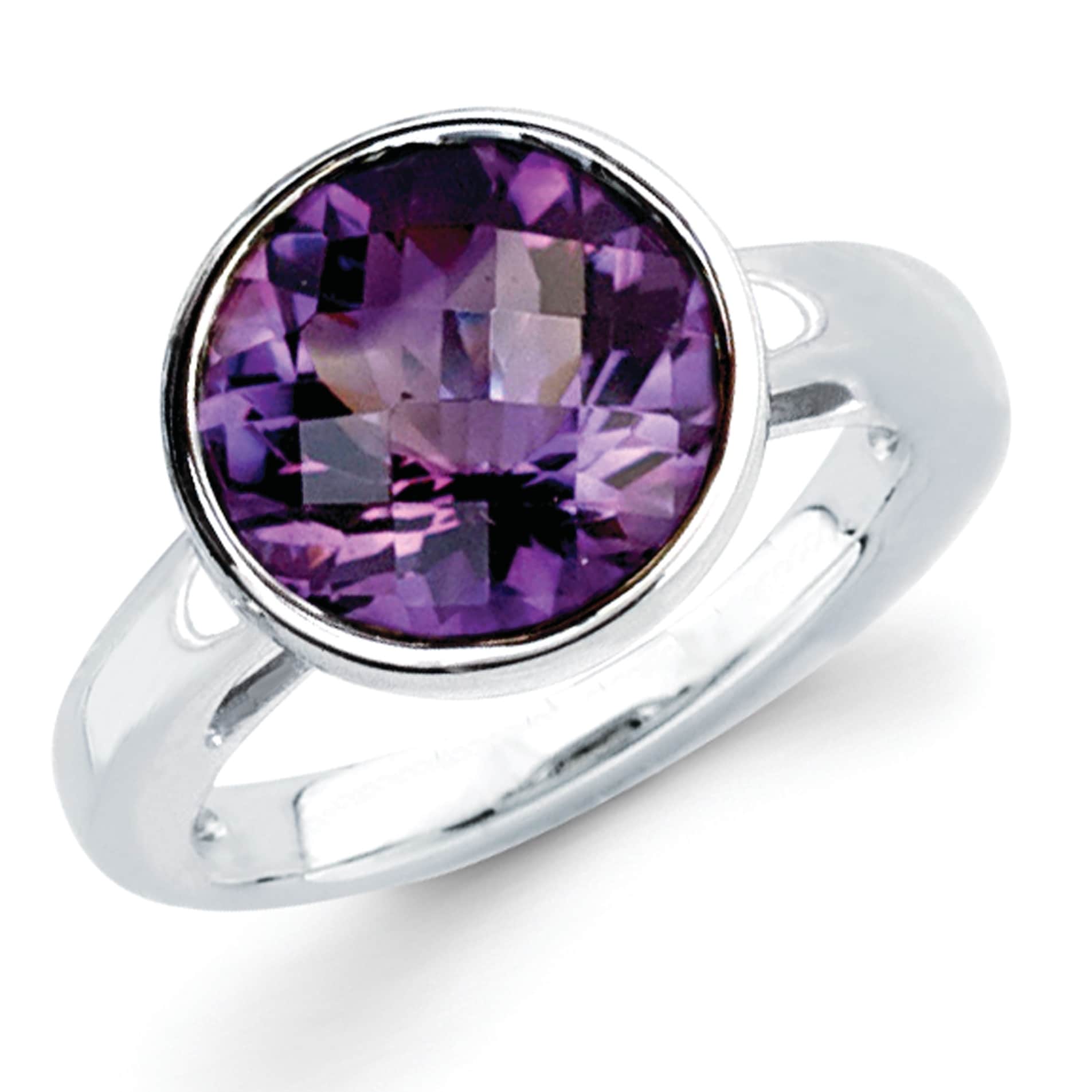 Amethyst Purple Gems Silver Ring Handcrafted 925 Sterling Silver Captivating Genuine Purple Ring