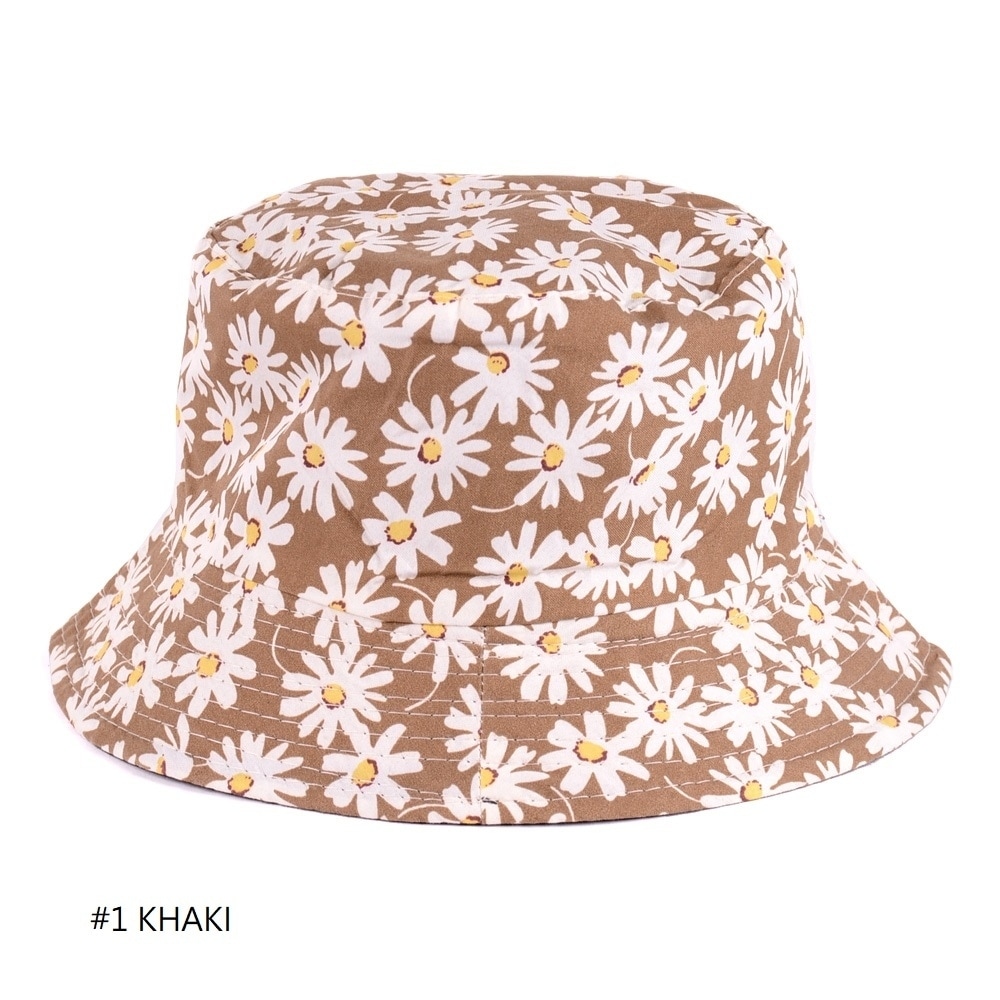 Fashion Packable Reversible Black Printed Fisherman Bucket Sun Hat