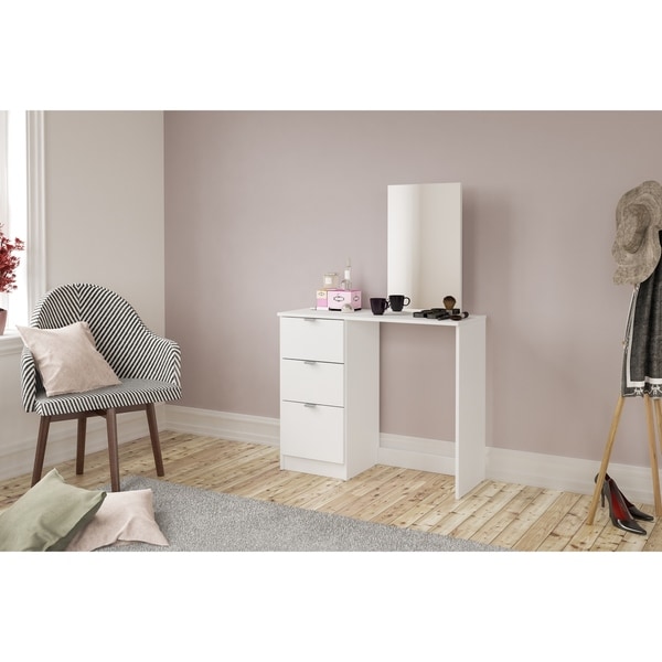 Polifurniture New Minas Vanity with Mirror, White