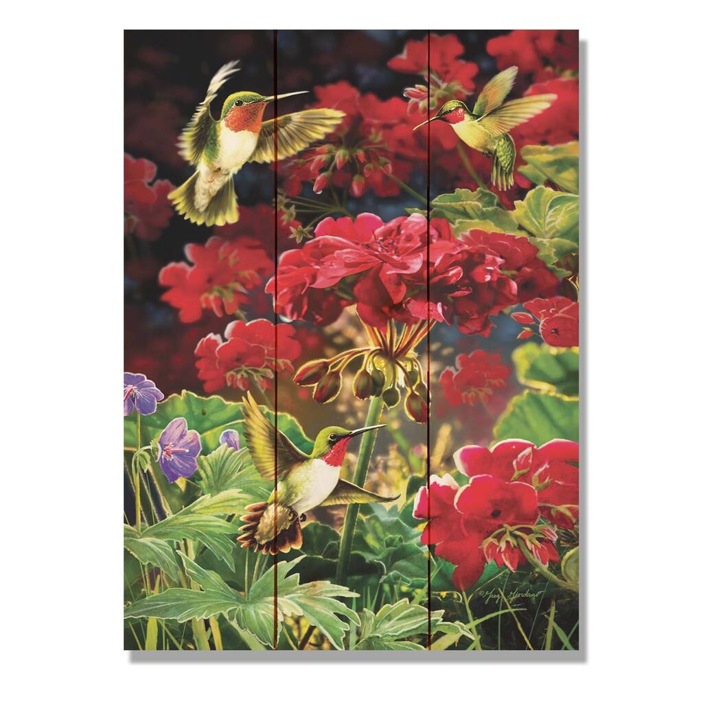 Giordano's Hummingbird & Geranium - 11x15 Indoor/Outdoor Wall Art ...