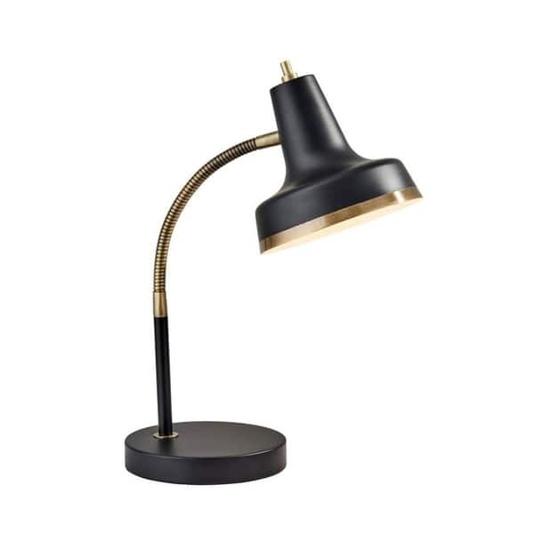Shop Adesso Egan Black Antique Brass Desk Lamp On Sale