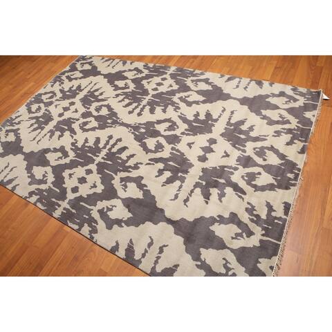 Contemporary Abstract Print Oriental Area Rug - 6' x 9'