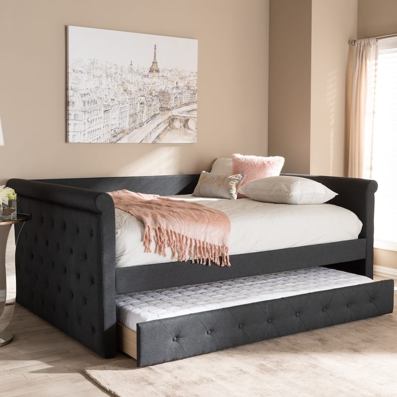 Gracewood Hollow Erdrich Upholstered Daybed with Trundle