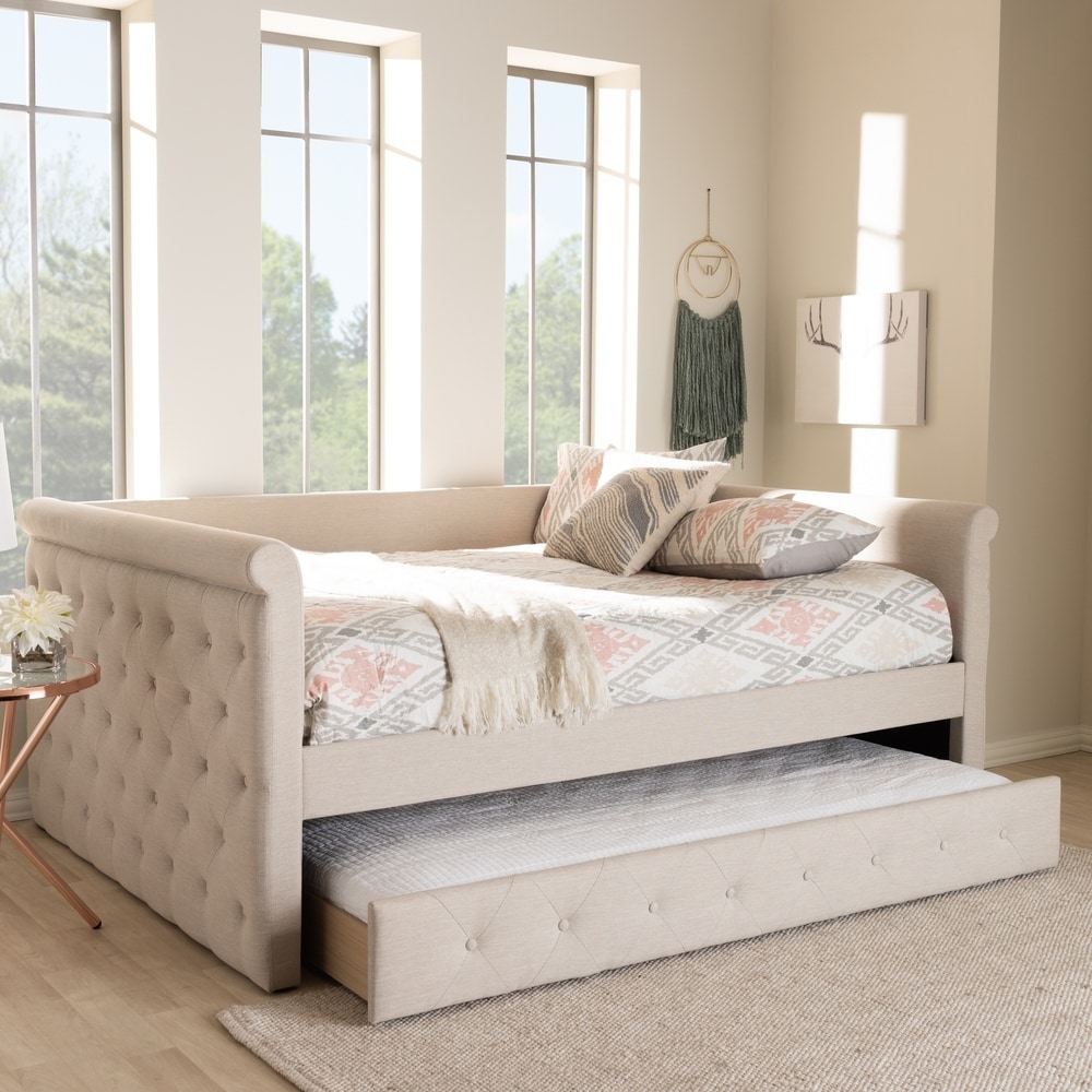 Gracewood Hollow Erdrich Upholstered Daybed with Trundle