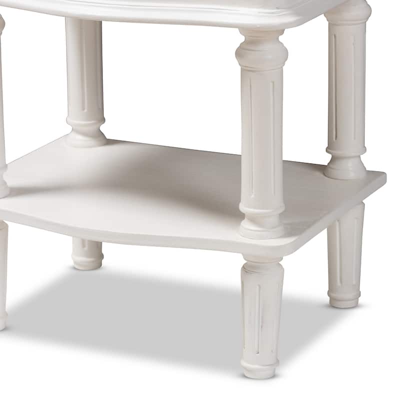 Farmhouse White Finished 2-Drawer Nightstand by Baxton Studio