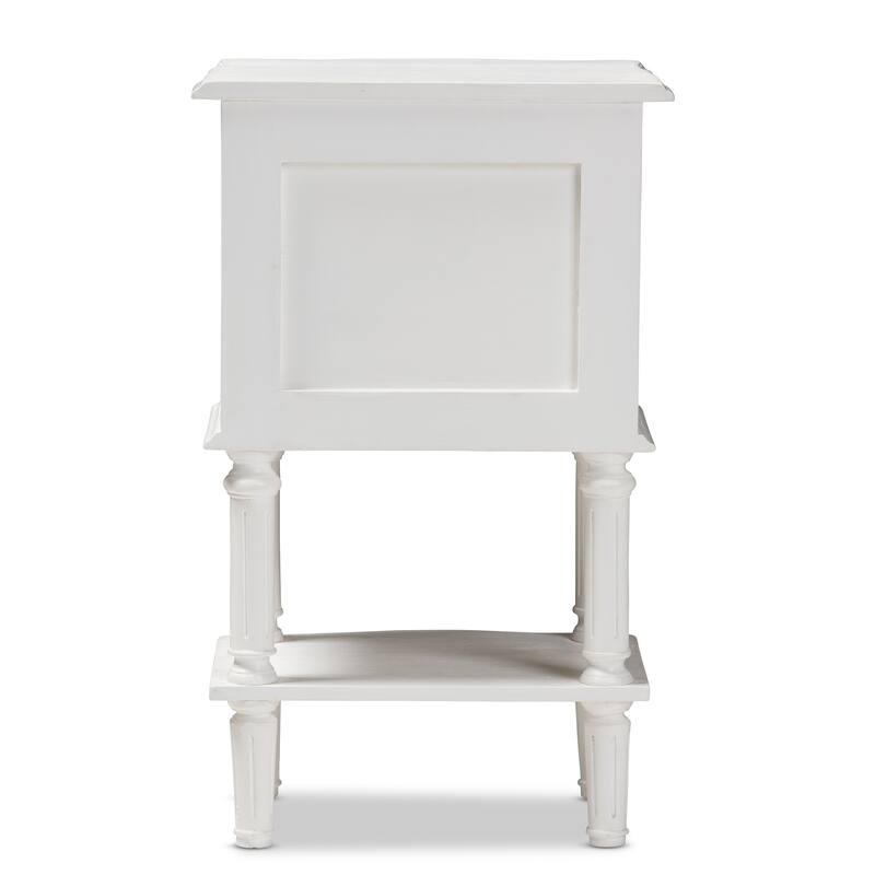 Farmhouse White Finished 2-Drawer Nightstand by Baxton Studio