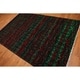 preview thumbnail 1 of 6, Funky Abstract Psychedelic Print Oriental Area Rug - Green/Red - 6' x 9' - 6' x 9'