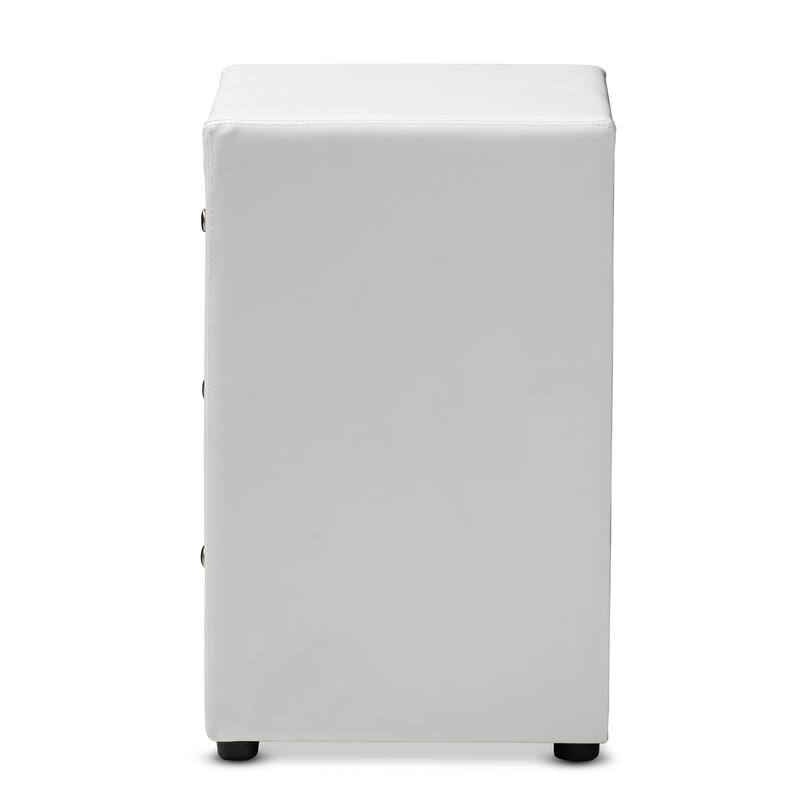Contemporary Upholstered 3-Drawer Nightstand by Baxton Studio