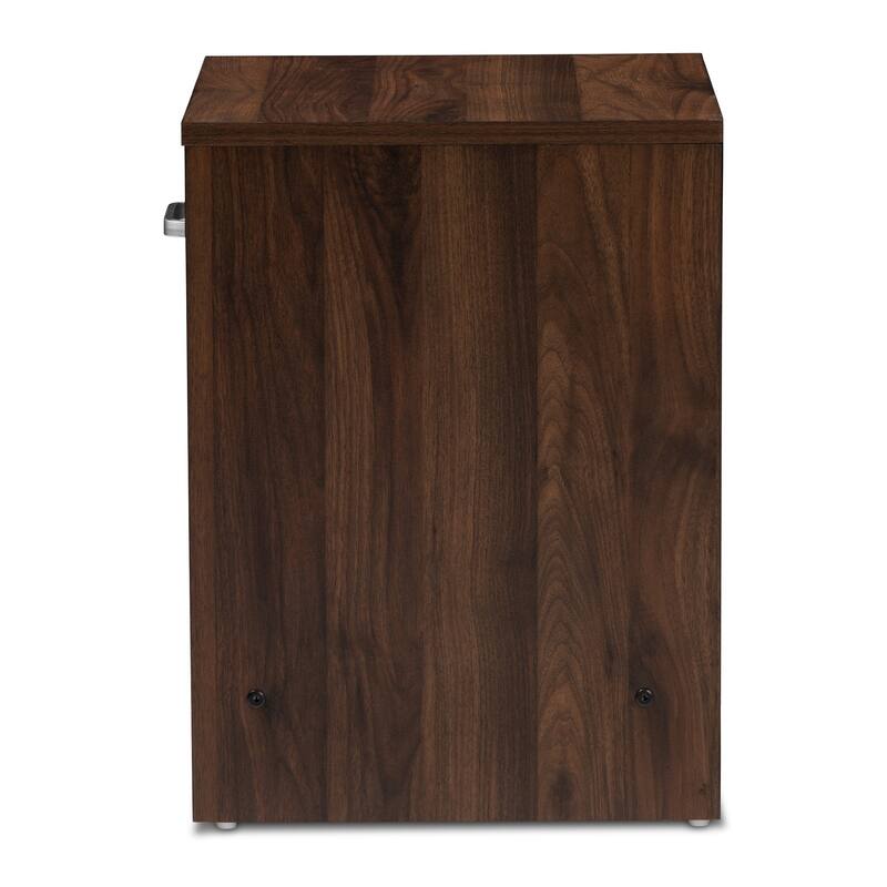 Contemporary 1-Drawer Brown and Grey Nightstand by Baxton Studio
